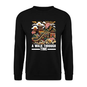 Grande Muraille De Chine Voyage Vacances Chinois - Sweat-shirt Unisexe - noir - Devant - Alina (178cm) & Michal (187cm)