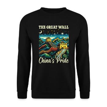 Grande Muraille De Chine Voyage Vacances Chinois - Sweat-shirt Unisexe - noir - Devant - Alina (178cm) & Michal (187cm)
