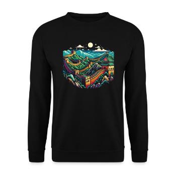 Grande Muraille De Chine Voyage Vacances Chinois - Sweat-shirt Unisexe - noir - Devant - Alina (178cm) & Michal (187cm)