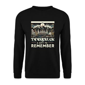 Innsbruck Austria Travel Vacation Austrian - Unisex Sweatshirt - black - Front - Alina (178cm) & Michal (187cm)