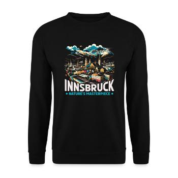 Innsbruck Austria Travel Vacation Austrian - Unisex Sweatshirt - black - Front - Alina (178cm) & Michal (187cm)