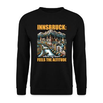 Innsbruck Österreich Reisen Urlaub Österreich - Unisex Pullover - Schwarz - Vorne - Alina (178cm) & Michal (187cm)