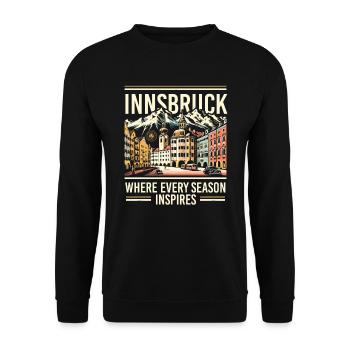 Innsbruck Austria Travel Vacation Austrian - Unisex Sweatshirt - black - Front - Alina (178cm) & Michal (187cm)