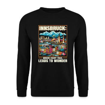 Innsbruck Autriche Voyage Vacances Autrichien - Sweat-shirt Unisexe - noir - Devant - Alina (178cm) & Michal (187cm)