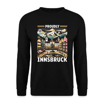 Innsbruck Autriche Voyage Vacances Autrichien - Sweat-shirt Unisexe - noir - Devant - Alina (178cm) & Michal (187cm)