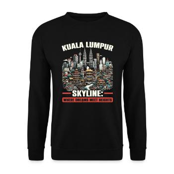 Kuala Lumpur Malaysia Reisen Urlaub Malaysisch - Unisex Pullover - Schwarz - Vorne - Alina (178cm) & Michal (187cm)