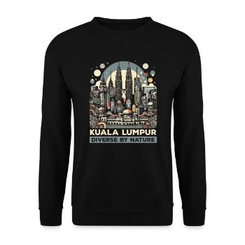 Kuala Lumpur Malaysia Reisen Urlaub Malaysisch - Unisex Pullover - Schwarz - Vorne - Alina (178cm) & Michal (187cm)