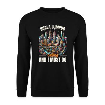 Kuala Lumpur Malaysia Reisen Urlaub Malaysisch - Unisex Pullover - Schwarz - Vorne - Alina (178cm) & Michal (187cm)