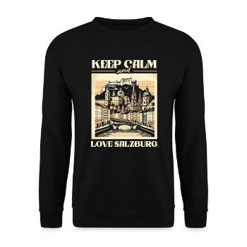 Salzburg Austria Travel Vacation Country Austrian - Unisex Sweatshirt - black - Front - Alina (178cm) & Michal (187cm)