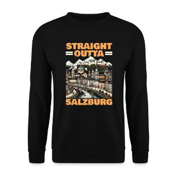 Salzburg Austria Travel Vacation Country Austrian - Unisex Sweatshirt - black - Front - Alina (178cm) & Michal (187cm)