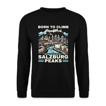 Salzburg Österreich Reisen Urlaubsland Österreich - Unisex Pullover - Schwarz - Vorne - Alina (178cm) & Michal (187cm)