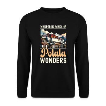 Potala Palace China Reisen Urlaub Chinesisch - Unisex Pullover - Schwarz - Vorne - Alina (178cm) & Michal (187cm)