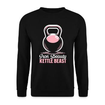 Kettlebell Workout Fitness Journey Bodybuilder - Unisex Sweatshirt - black - Front - Alina (178cm) & Michal (187cm)