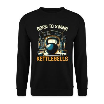 Kettlebell Workout Fitness Journey Bodybuilder - Unisex Sweatshirt - black - Front - Alina (178cm) & Michal (187cm)