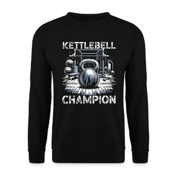 Kettlebell Workout Fitness Journey Bodybuilder - Unisex Sweatshirt - black - Front - Alina (178cm) & Michal (187cm)