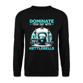 Kettlebell Workout Fitness Journey Bodybuilder - Unisex Sweatshirt - black - Front - Alina (178cm) & Michal (187cm)