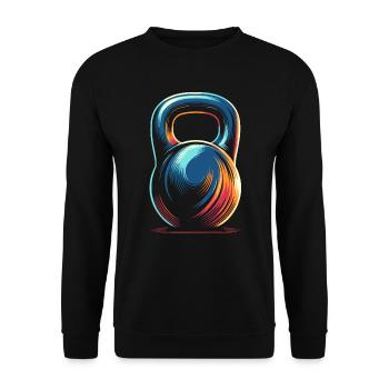 Kettlebell Workout Fitness Journey Bodybuilder - Unisex Sweatshirt - black - Front - Alina (178cm) & Michal (187cm)