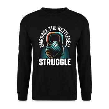 Kettlebell Workout Fitness Journey Bodybuilder - Unisex Sweatshirt - black - Front - Alina (178cm) & Michal (187cm)