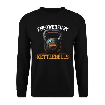 Kettlebell Workout Fitness Journey Bodybuilder - Unisex Sweatshirt - black - Front - Alina (178cm) & Michal (187cm)
