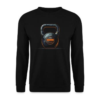 Kettlebell Workout Fitness Journey Bodybuilder - Unisex Sweatshirt - black - Front - Alina (178cm) & Michal (187cm)