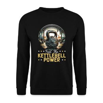 Kettlebell Workout Fitness Journey Bodybuilder - Unisex Sweatshirt - black - Front - Alina (178cm) & Michal (187cm)