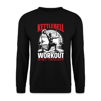 Kettlebell Workout Fitness Journey Bodybuilder - Unisex Sweatshirt - black - Front - Alina (178cm) & Michal (187cm)