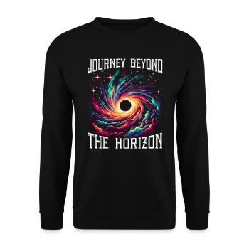 Black Hole Space Universe Astronomy Astronomer - Unisex Sweatshirt - black - Front - Alina (178cm) & Michal (187cm)