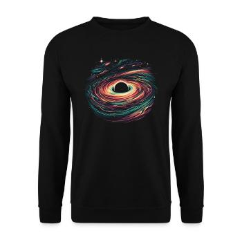 Astronom Astronom Schwarzes Loch Weltraumuniversum - Unisex Pullover - Schwarz - Vorne - Alina (178cm) & Michal (187cm)