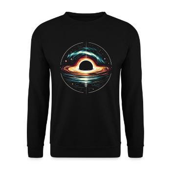 Black Hole Space Universe Astronomy Astronomer - Unisex Sweatshirt - black - Front - Alina (178cm) & Michal (187cm)