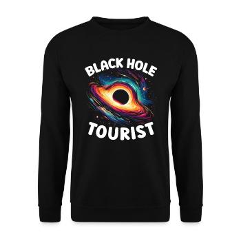 Astronom Astronom Schwarzes Loch Weltraumuniversum - Unisex Pullover - Schwarz - Vorne - Alina (178cm) & Michal (187cm)