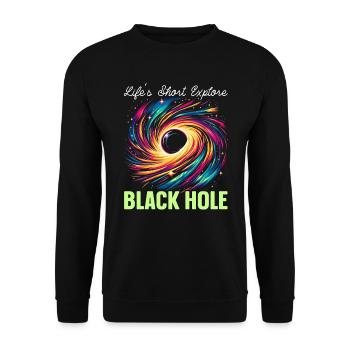 Black Hole Space Universe Astronomy Astronomer - Unisex Sweatshirt - black - Front - Alina (178cm) & Michal (187cm)