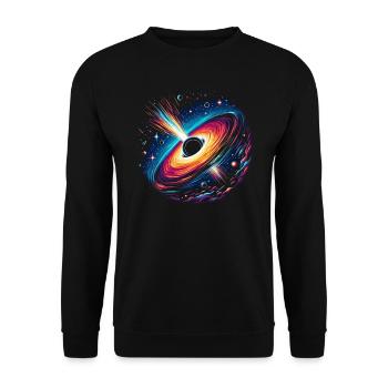 Black Hole Space Universe Astronomy Astronomer - Unisex Sweatshirt - black - Front - Alina (178cm) & Michal (187cm)