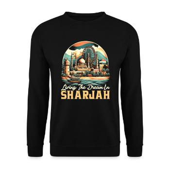 Sharjah Vereinigte Arabische Emirate Reisen Vereinigte Arabische Emirate - Unisex Pullover - Schwarz - Vorne - Alina (178cm) & Michal (187cm)
