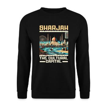 Sharjah Vereinigte Arabische Emirate Reisen Vereinigte Arabische Emirate - Unisex Pullover - Schwarz - Vorne - Alina (178cm) & Michal (187cm)