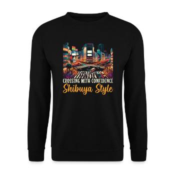 Shibuya Crossing Japon Voyage Vacances Japonais - Sweat-shirt Unisexe - noir - Devant - Alina (178cm) & Michal (187cm)