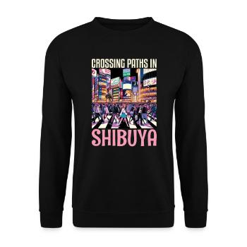 Shibuya Crossing Japan Reise Urlaub Japanisch - Unisex Pullover - Schwarz - Vorne - Alina (178cm) & Michal (187cm)