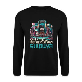 Shibuya Crossing Japon Voyage Vacances Japonais - Sweat-shirt Unisexe - noir - Devant - Alina (178cm) & Michal (187cm)