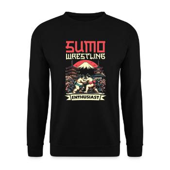 Lutteur de sumo Lutte japonaise Lutte de sumo - Sweat-shirt Unisexe - noir - Devant - Alina (178cm) & Michal (187cm)
