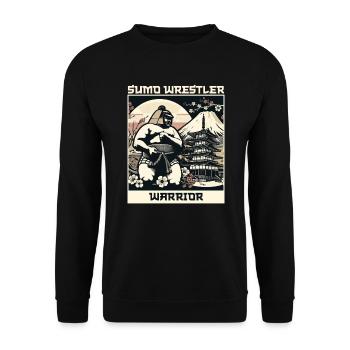 Sumo-Ringer Japanisches Ringen Sumo-Ringen - Unisex Pullover - Schwarz - Vorne - Alina (178cm) & Michal (187cm)