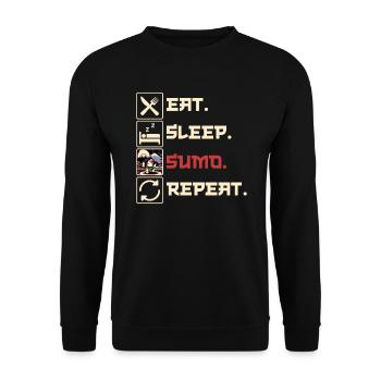Sumo Wrestler Japanese Wrestling Sumo Wrestling - Unisex Sweatshirt - black - Front - Alina (178cm) & Michal (187cm)