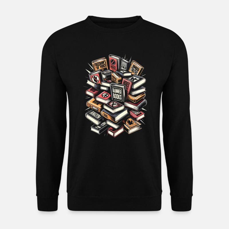Verbotene Bücher lesen Bücherwurm Bücherliebhaber Literatur - Unisex Pullover - Schwarz