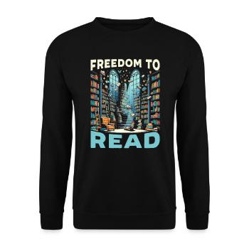 Read Banned Books Bookworm Book Lover Literature - Unisex Sweatshirt - black - Front - Alina (178cm) & Michal (187cm)