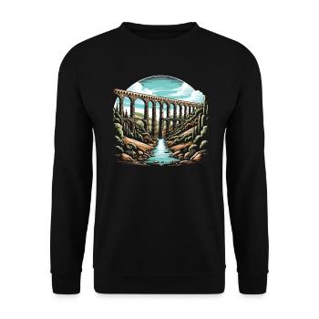 Roman Aqueducts Roman Engineering Ancient Rome - Unisex Sweatshirt - black - Front - Alina (178cm) & Michal (187cm)