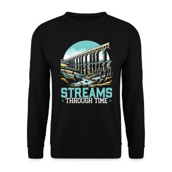 Aqueducs romains Ingénierie romaine Rome antique - Sweat-shirt Unisexe - noir - Devant - Alina (178cm) & Michal (187cm)