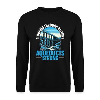 Römische Aquädukte Römische Ingenieurskunst Antikes Rom - Unisex Pullover - Schwarz - Vorne - Alina (178cm) & Michal (187cm)