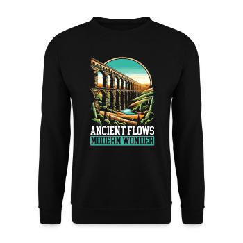 Roman Aqueducts Roman Engineering Ancient Rome - Unisex Sweatshirt - black - Front - Alina (178cm) & Michal (187cm)
