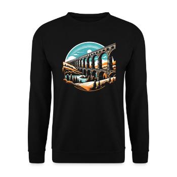 Roman Aqueducts Roman Engineering Ancient Rome - Unisex Sweatshirt - black - Front - Alina (178cm) & Michal (187cm)