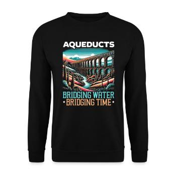 Aqueducs romains Ingénierie romaine Rome antique - Sweat-shirt Unisexe - noir - Devant - Alina (178cm) & Michal (187cm)
