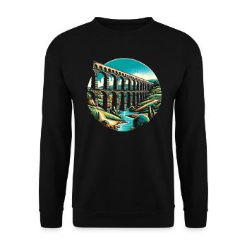 Roman Aqueducts Roman Engineering Ancient Rome - Unisex Sweatshirt - black - Front - Alina (178cm) & Michal (187cm)