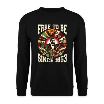 Emancipation Proclamation African Juneteenth - Unisex Sweatshirt - black - Front - Alina (178cm) & Michal (187cm)
